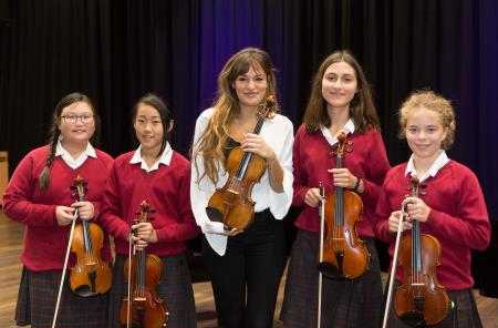 Violinist Nicola Benedetti performs at Redmaids High